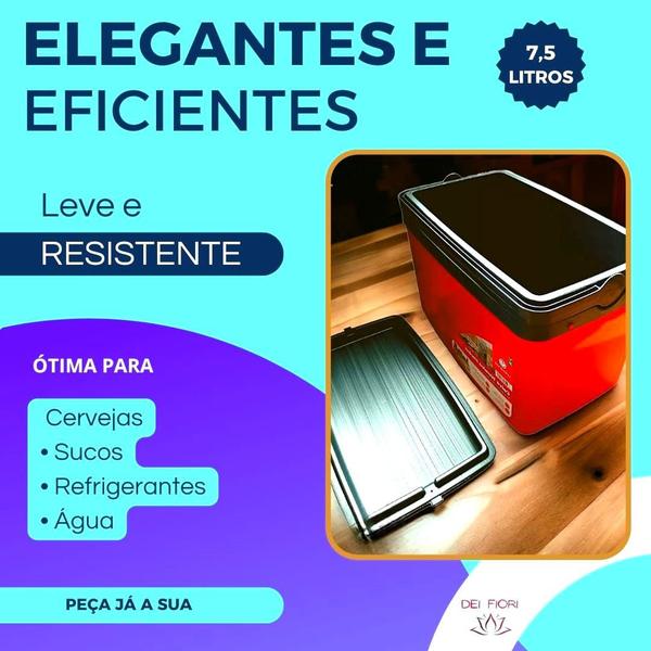 Cooler Termico 12 Latas Praia Piscina Pescaria 7,5 Litros - Unitermi Imagem de Cooler Termico 12 Latas Praia Piscina Pescaria 7,5 Litros