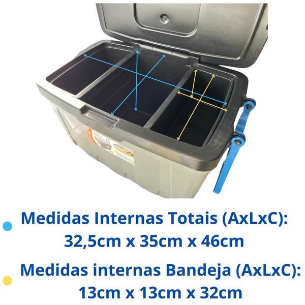 Imagem de Cooler Térmico Grande 54L Caixa Térmica Antares Com Rodas CROSS Alça Trava e Porta Copos