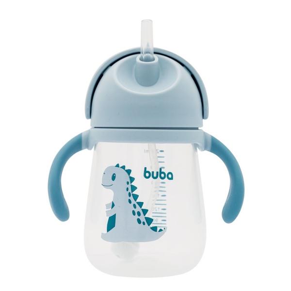 Imagem de Copinho para bebe infantil crianças água suco transição treinamento canudo e válvula 240 ml dino buba