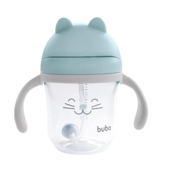 Imagem de Copo 220 Ml Gatinho Azul com Alça Removível Buba