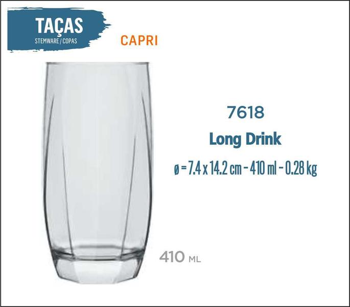 Imagem de Copo Água Refrigerante Cerveja Capri 410ml - Long Drink 06