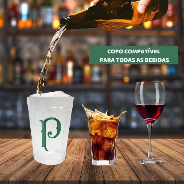 Imagem de Copo Americano de Vidro 190ml Tradicional Bar Cerveja Escudo Time Palmeiras Oficial