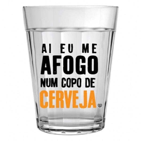 Imagem de Copo Americano De Vidro Allmix Happy Beer 190ML Ai Eu Me Afogo Num Copo de Cerveja Incolor