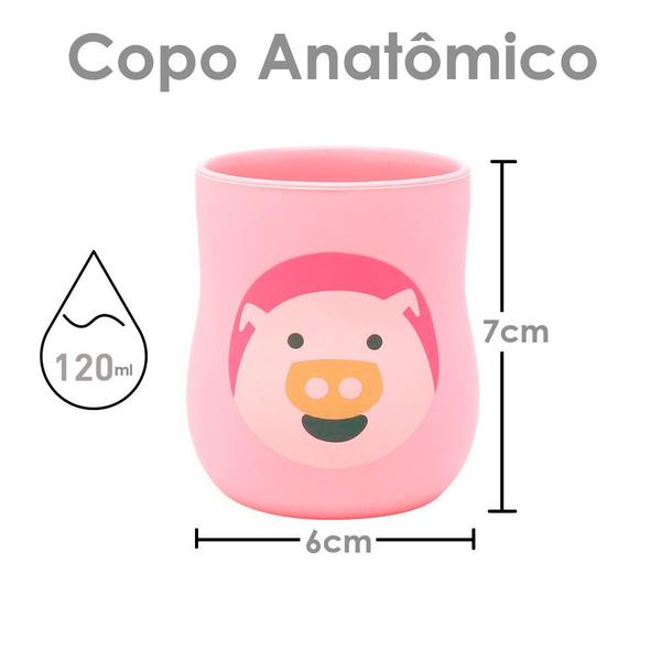 Imagem de Copo anatômico em silicone 120ml porquinha pokey