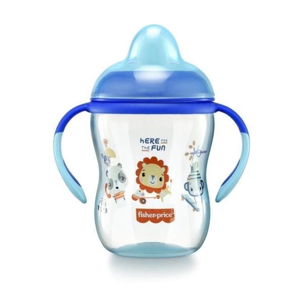 Copo Antivazamento Infantil Azul 270ml Fisher Price - BB1014 Imagem de Copo Antivazamento Infantil Azul 270ml Fisher Price - BB1014