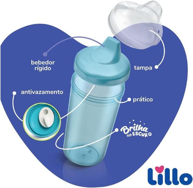 Imagem de Copo Antivazamento Lillo Brilha no Escuro Rosa 320ml - 631531