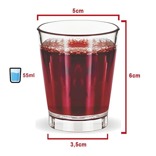 Imagem de Copo Aperitivo 55ml Shot Dose Bebida Bar Transparente Kit 5un Acrílico