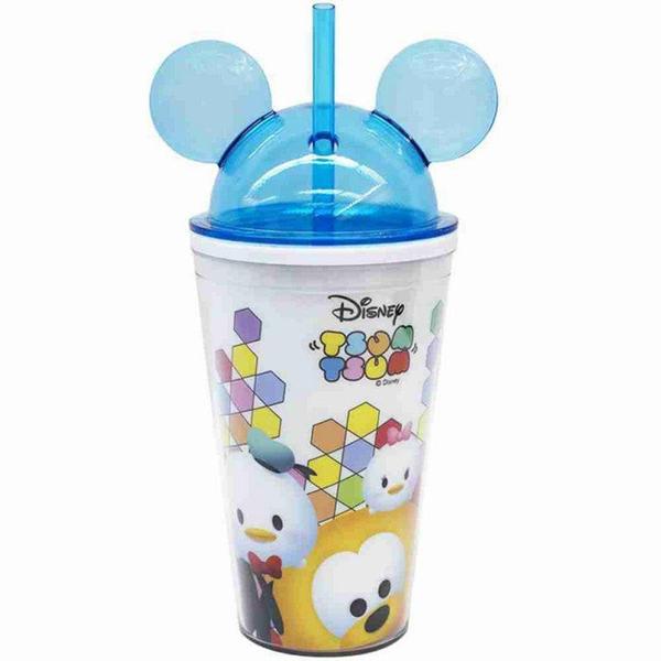 Imagem de Copo Azul Com Canudo E Orelhas Mickey  Minnie Tsum Tsum 450ml - Disney