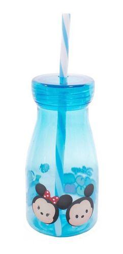 Imagem de Copo Azul Com Canudo Mickey E Minnie Tsum Tsum 350ml - Disne