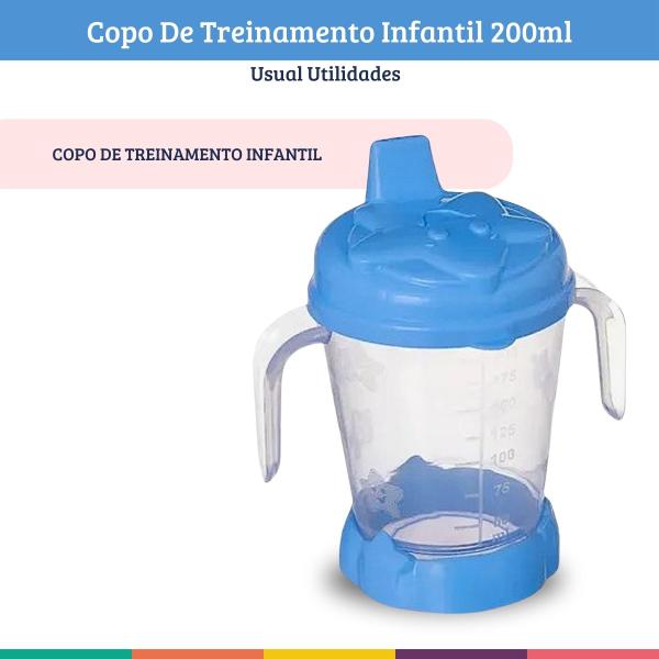 Imagem de Copo Baby com Bico e Alça Infantil Azul Usual Utilidades