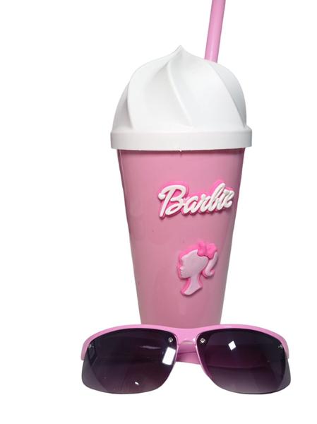 Imagem de Copo Barbie Com Canudo Oculos De Sol Rosa