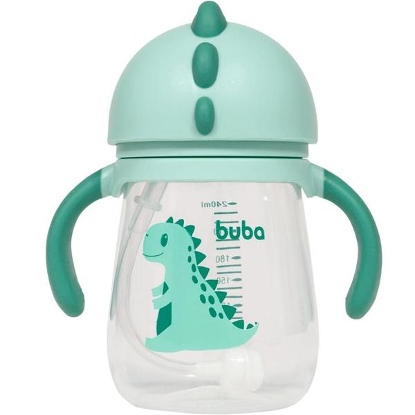 Imagem de Copo Bebê Dino Com Alça E Canudo Alimentação Infantil Buba