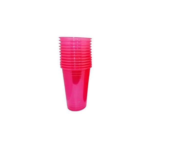 Imagem de Copo Biodegradável Crystal Drink 300Ml Rosa Neon - 25 Unid