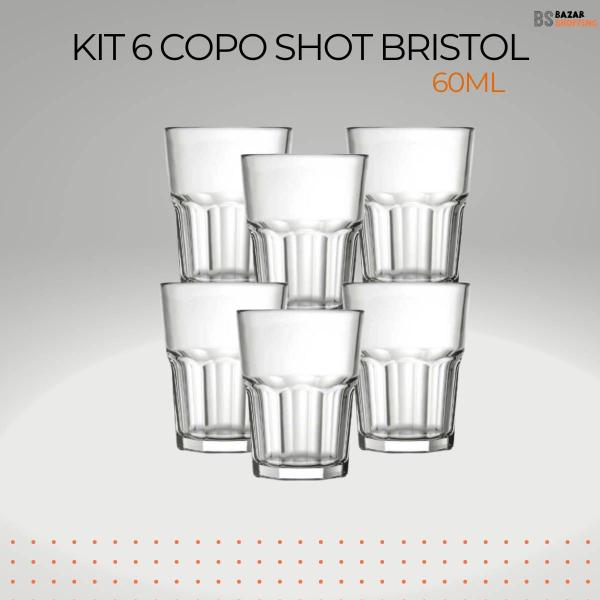 Imagem de Copo Bristol Dose Shot Pinga 60ml Vidro Nadir Kit 6 unidades