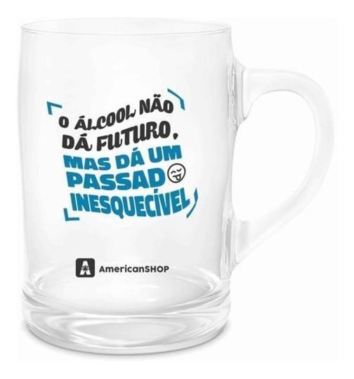 Imagem de Copo Caneca Vidro Larger Cerveja Bear Chopp Frase Sem Futuro