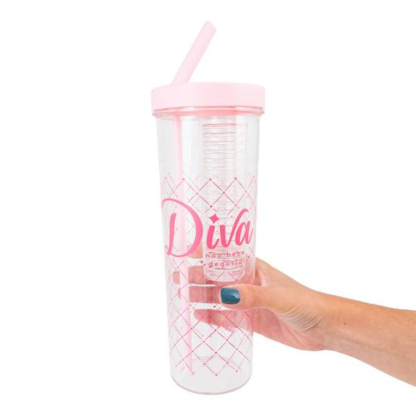 Imagem de Copo canudo com infusor 700ml agua saborizada diva classica