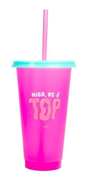 Imagem de Copo Canudo Pop Magico Muda De Cor Amiga Incrível Uatt 700ml