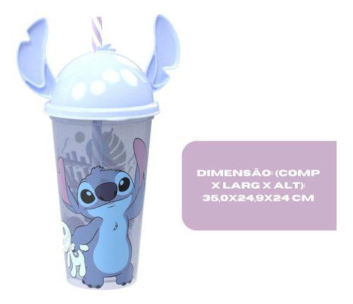 Imagem de Copo Canudo Stitch Angel 500ml C/ Orelha Original Disney