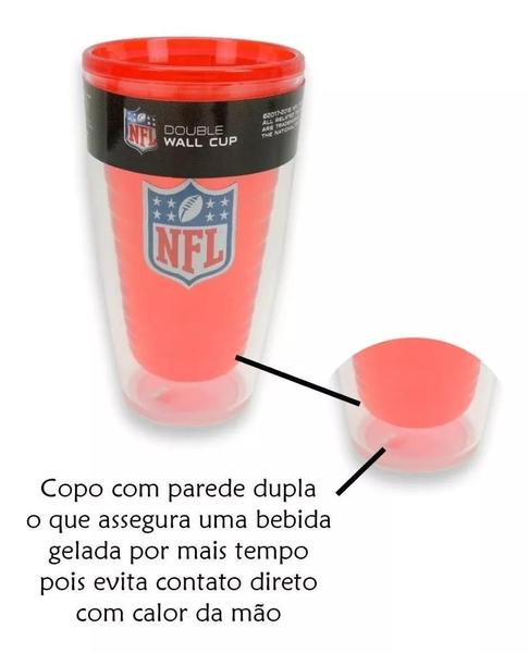 Copo Cerveja NFL Vermelho 450 ML Parede Dupla - Marca NFL Imagem de Copo Cerveja NFL Vermelho 450 ML Parede Dupla - Marca NFL