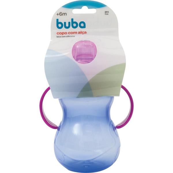 Imagem de Copo com Alça Buba 350ml Bico em Silicone Azul/Roxo