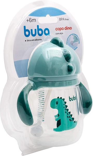 Imagem de Copo Com Alça E Canudo Dino Verde 240Ml (12M+) Buba