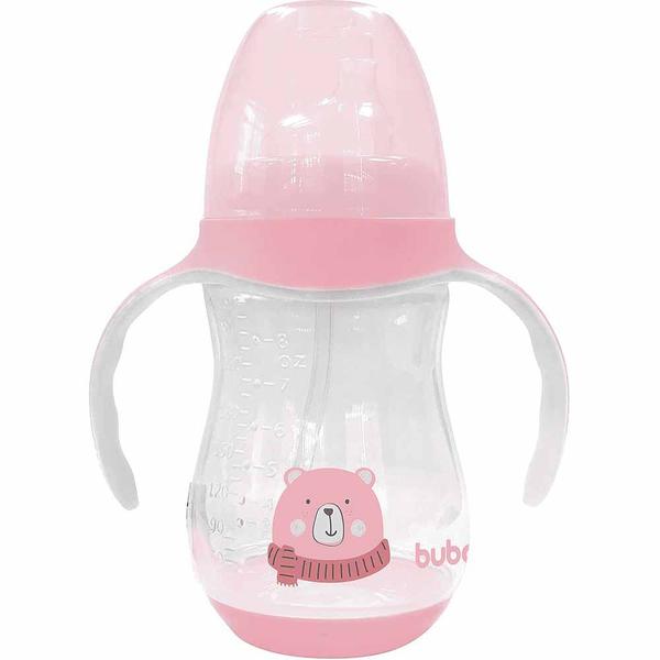 Imagem de Copo com Bico e Alça Removível para Bebê - 250ml - Ursinho - Rosa - Buba