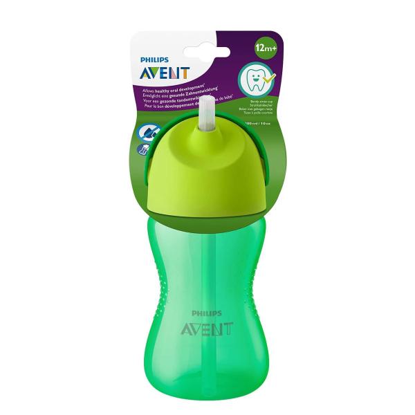 Copo Com Canudo + 12 Meses Dinossauro Verde 300ml Philips Imagem de Copo Com Canudo + 12 Meses Dinossauro Verde 300ml Philips