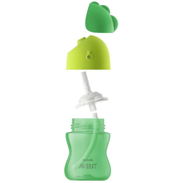 Imagem de Copo com canudo curvado 300ml verde - Philips Avent