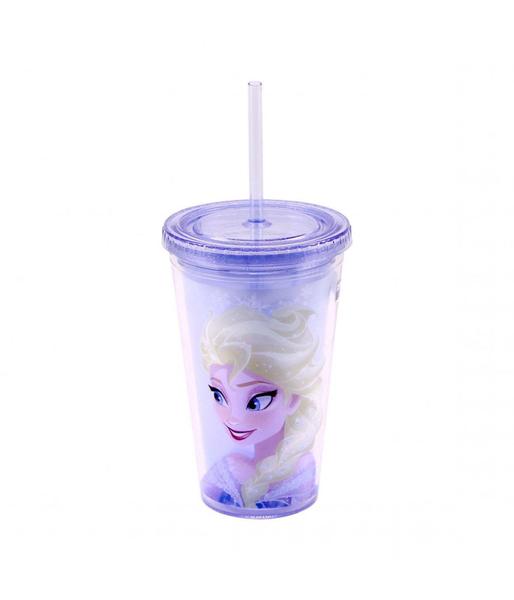 Imagem de Copo Com Canudo Elsa Frozen 450ml Acrílico Disney - DRINA