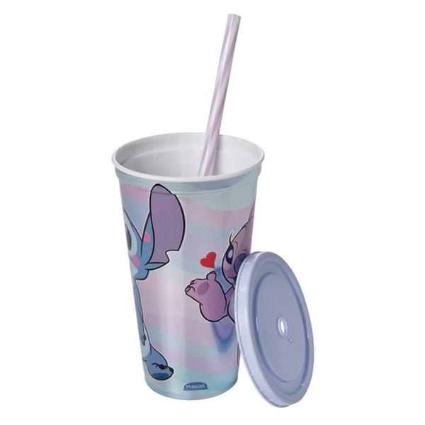 Imagem de Copo com canudo Stitch e Angel 500 ml