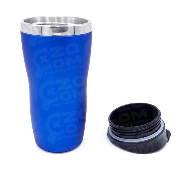 Imagem de Copo Com Tampa Aço Inox 450Ml Café Chá Cerveja To Go Azul