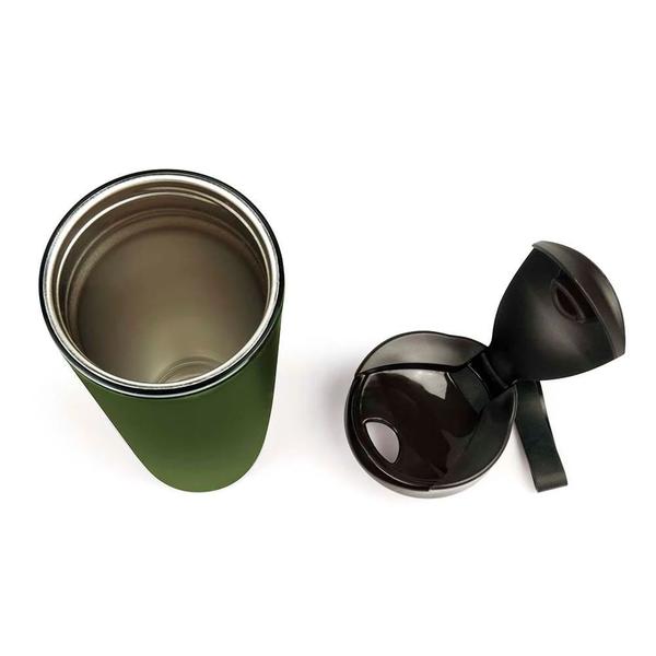 Imagem de Copo com Tampa para Cafe 450ml Aco Inox Antiqueda Verde  Mor 