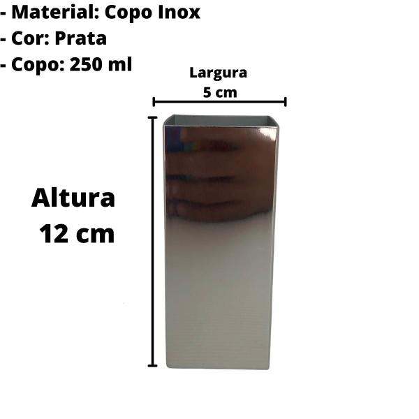 Imagem de Copo cuia tereré inox quadrado 250 ml