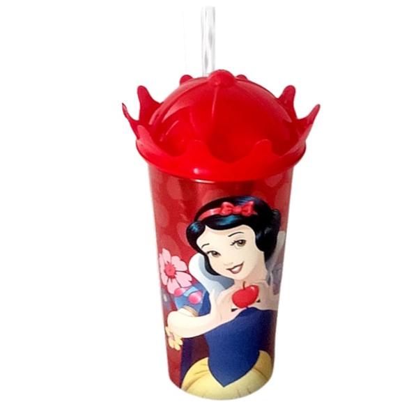 Imagem de Copo da Branca de Neve Disney c/ Coroa e Canudo Original - 1 unidade