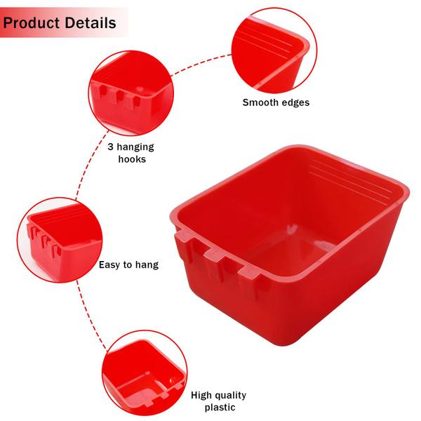 Imagem de Copo de água Chicken Coop Feeder MDAkego 480 ml, pacote com 20 unidades, vermelho