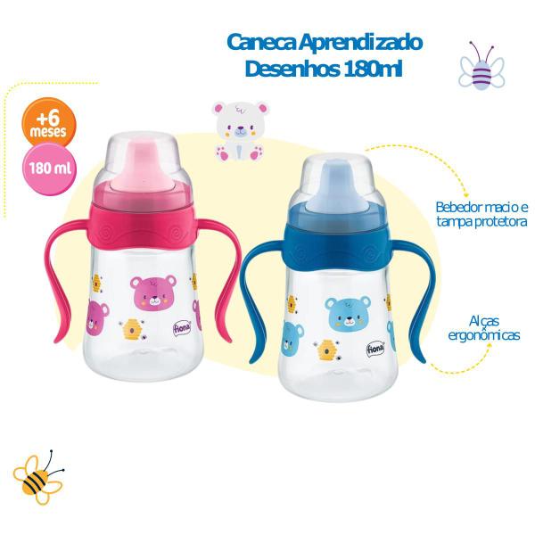 Imagem de Copo de Aprendizado com Alças Bebedor Macio +6 meses Ursinho 180mL Caneca Fiona