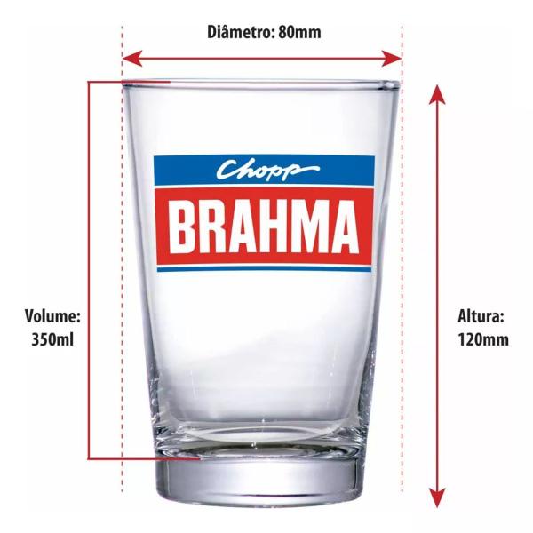 Imagem de Copo de Caldereta para Cerveja Brahma Chopp 350ml - Vidro