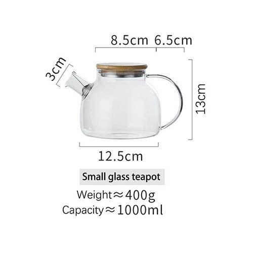 Imagem de Copo de chá de vidro borossilicato transparente resistente ao calor Grande Chá Claro Flor De Chá Puer Kettle Cup Office Home Tool Bules