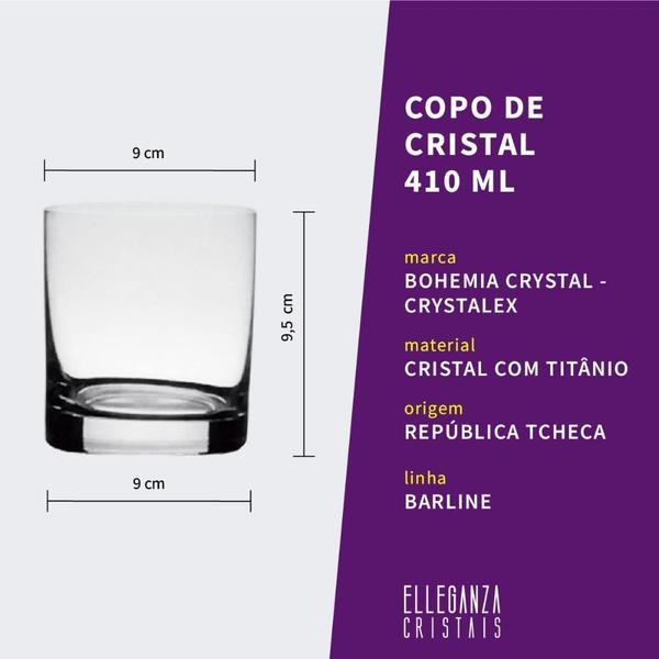 Imagem de Copo De Cristal Bohemia Para Whisky 410Ml Barline 12 Peças