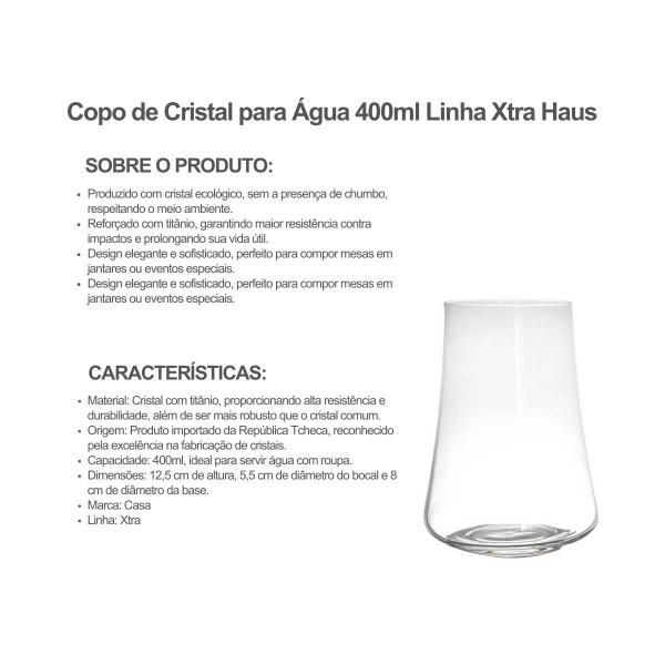 Imagem de Copo de Cristal para Água 400ml Haus Cada