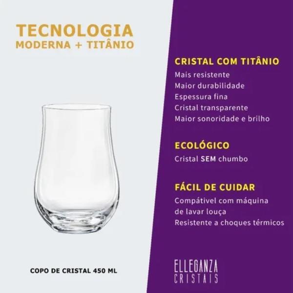 Imagem de Copo De Cristal Para Água 450 Ml Tulipa Bohemia