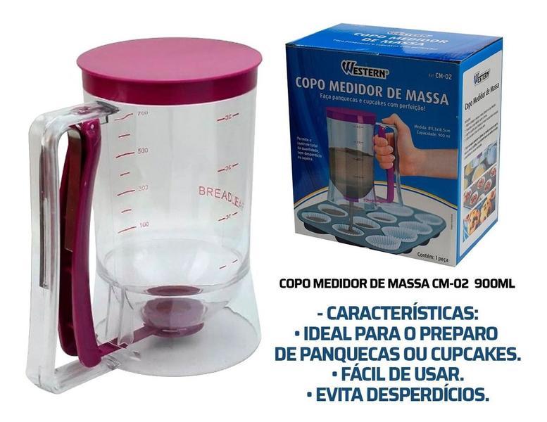 Imagem de Copo De Medidas Cozinha De Massas Bolo Cupcakes 900 Ml