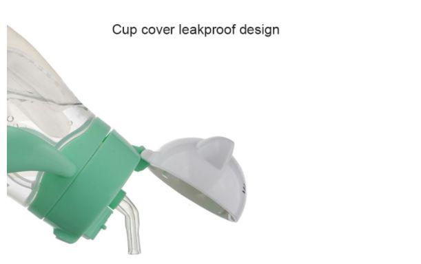 Copo de palha infantil bonito de 270ml com alças duplas baby feeding learning drinking bottle Kids Water Sippy Cups Xícaras (Verde) - HTTN Imagem de Copo de palha infantil bonito de 270ml com alças duplas baby feeding learning drinking bottle Kids Water Sippy Cups Xícaras (Verde)