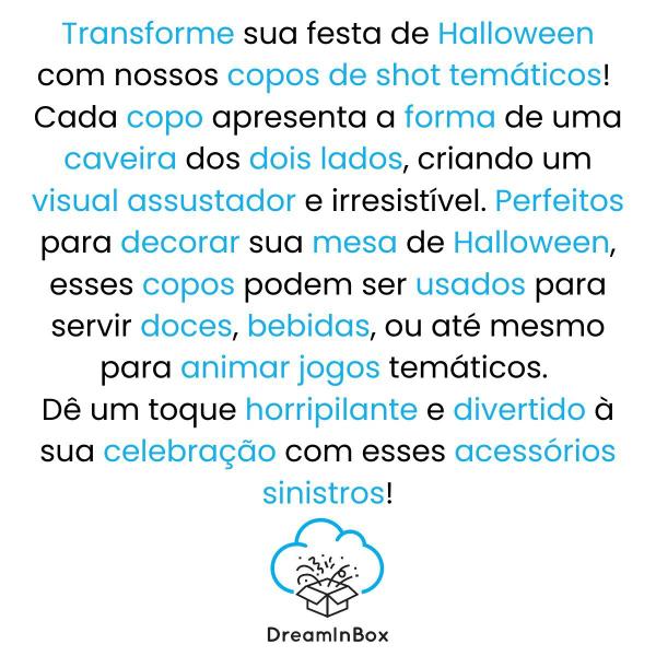 Imagem de Copo de shot caveira festa de halloween mini crânio 55ml - 4 unidades