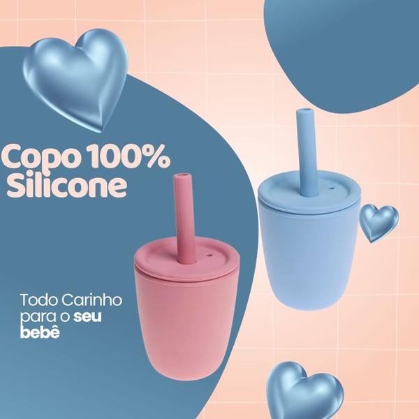 Imagem de Copo de Silicone com Canudo Baby Infantil - Livre de BPA