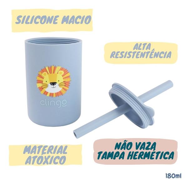 Imagem de Copo De Silicone Com Tampa e Canudo