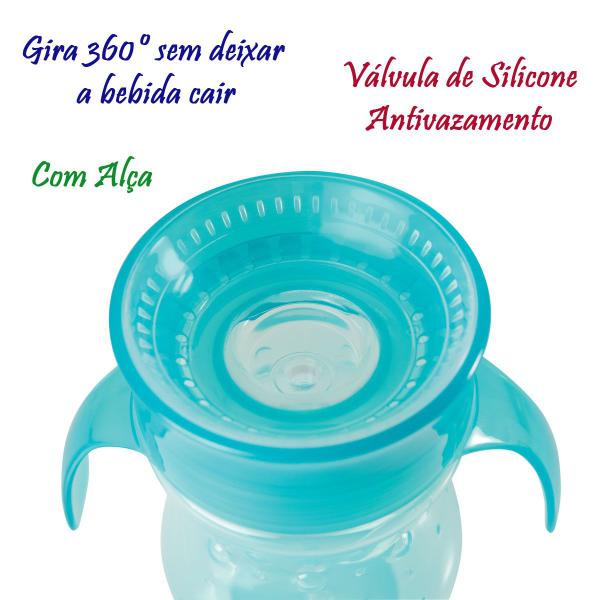 Imagem de Copo de Treinamento 360º Antivazamento com Alça 270 ml Azul Rosa Verde Buba