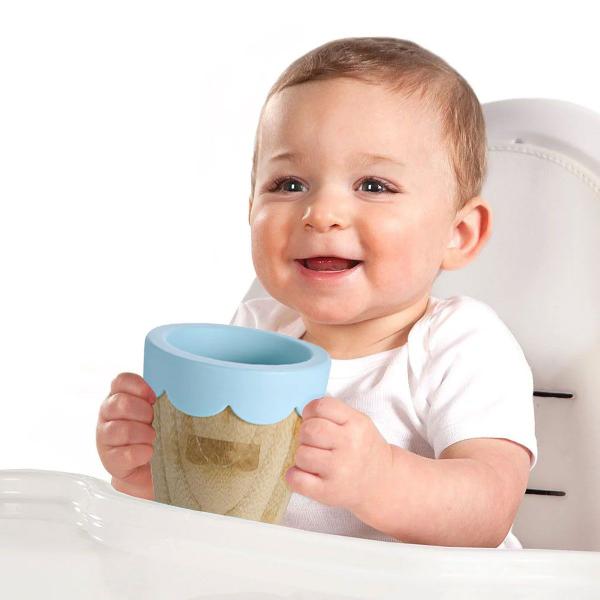 Imagem de Copo De Treinamento Alimentar Infantil Bebê 6 Meses Bam n Boo Azul FisherPrice