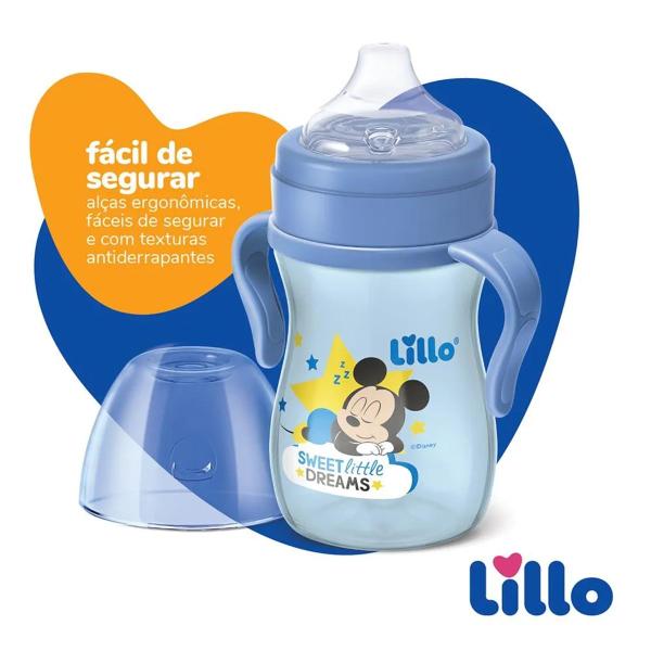 Imagem de Copo de Treinamento Aprendizado Antivazamento com Alça Lillo Evolution Disney Bebedor Silicone 240ml