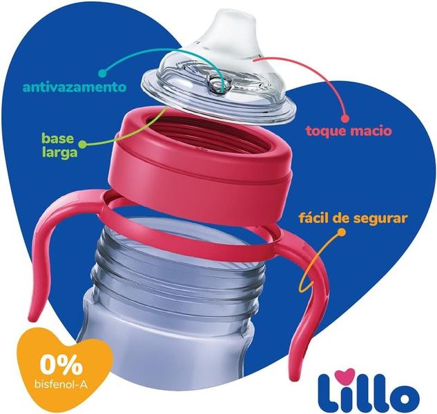 Imagem de Copo de Treinamento Aprendizado Antivazamento com Alça Lillo Evolution Disney Bebedor Silicone 240ml